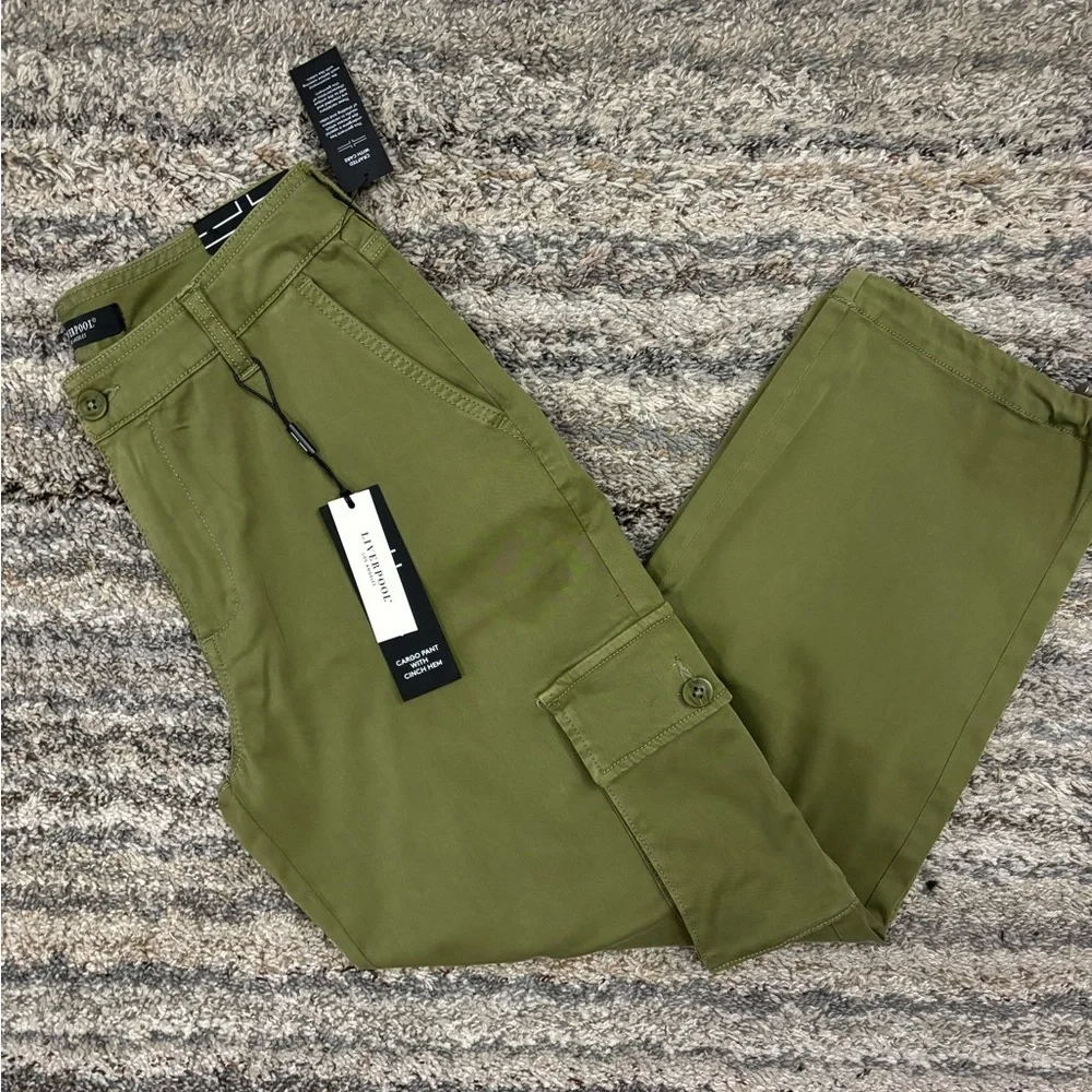 Liverpool Cargo Pant With Cinch Hem Sz 4/27 NWT | Liverpool Cropped Cargo Pants- - Picture 13 of 14